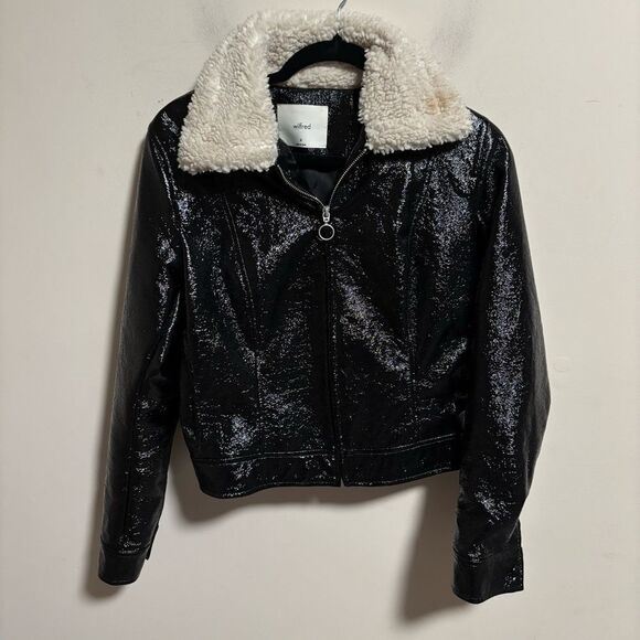 Aritzia Wilfred Tempest Jacket Sherpa Collar Black- Size Medium - Picture 4 of 13